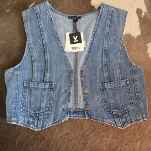 Very J Blue Denim Vest